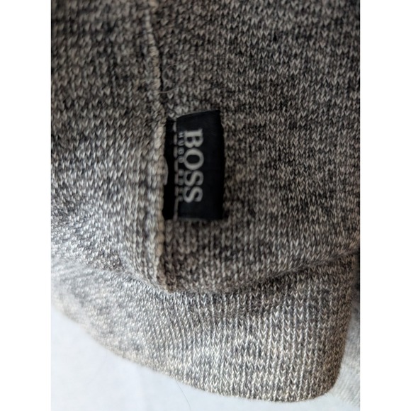 HUGO BOSS Men's Gray Full Zip Jacket Lined Elbow Patch 100% Cotton Designer Med - Picture 5 of 16